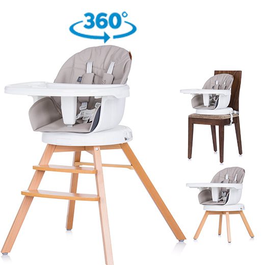 Kinderstoel Rotto mokka, 3in1 & 360 graden draaibaar Top Merken Winkel